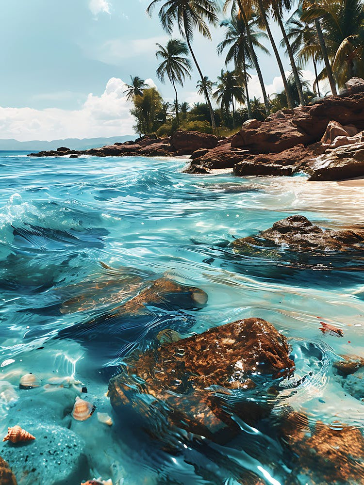 Tropical Beach With Palm Trees 2