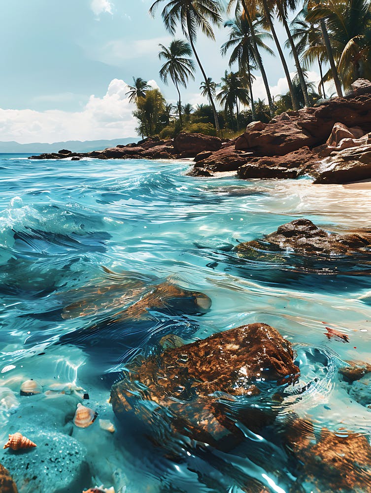 Tropical Beach With Palm Trees 2