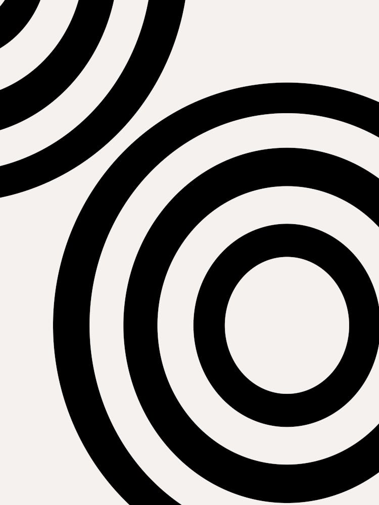 Mid Century Modern Abstract Arches Black And White