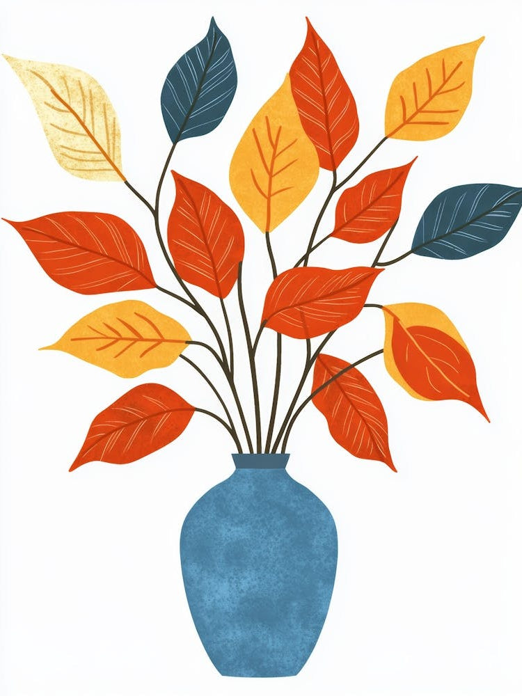 Autumn Leaves In Vase