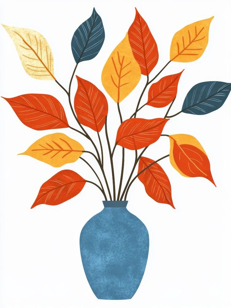 Autumn Leaves In Vase