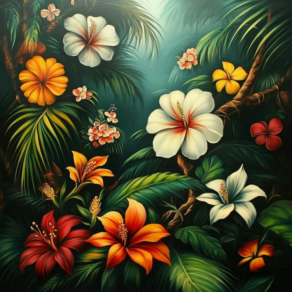 Tropische Blumen Kunst 11