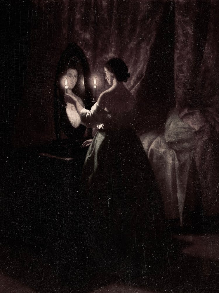 Woman In A Dark Room