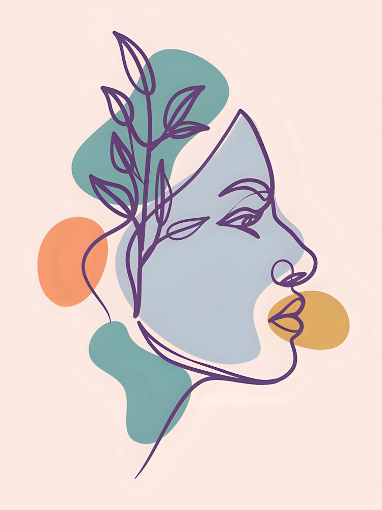 Woman'S Face With Leaves