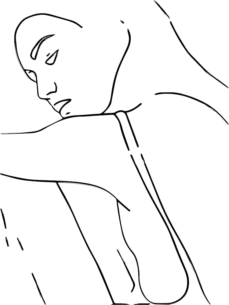 Woman Outline Black And White