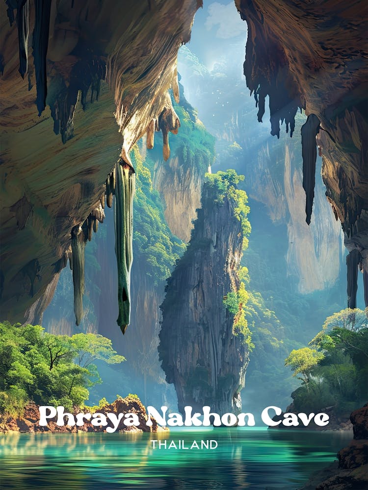Phraya Nakhon Cave Tourist Destination Travel Illustration