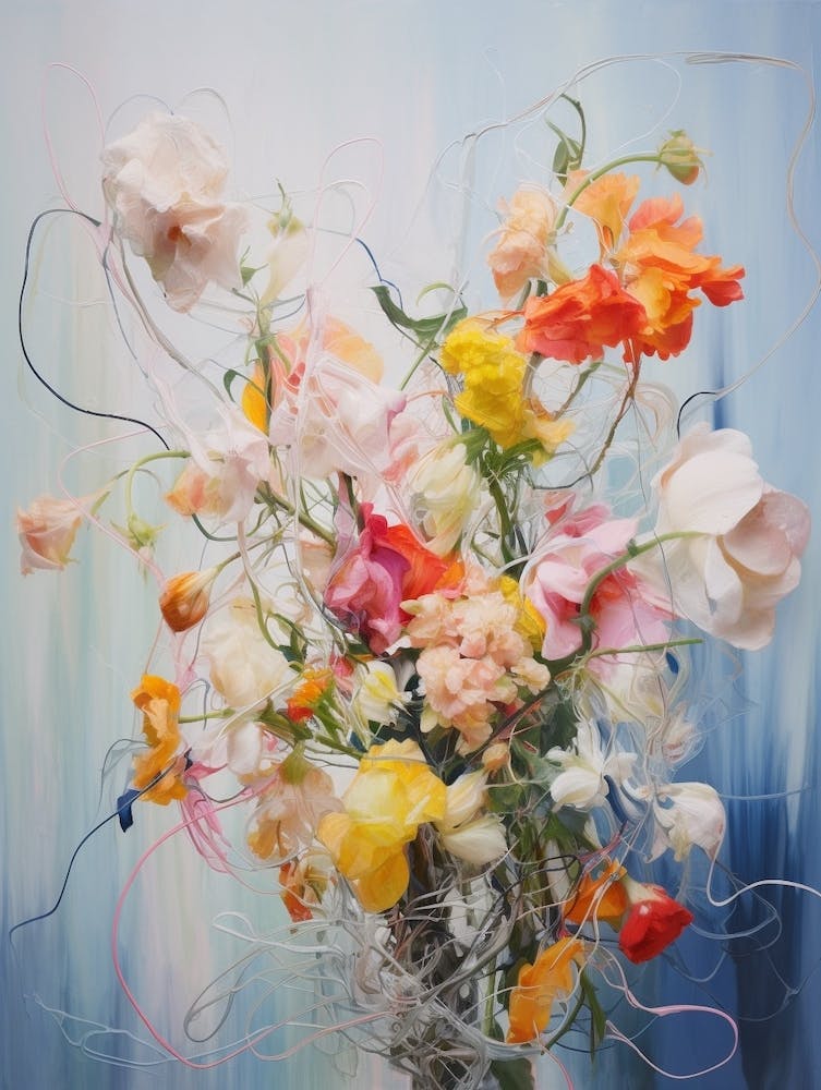 Abstract Flower Painting Snapdragon 1