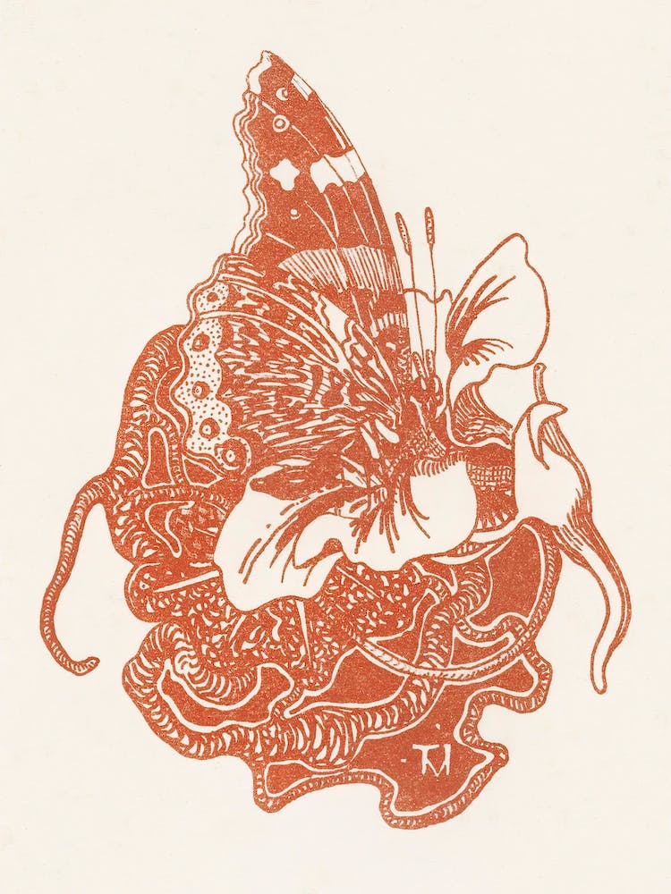 Butterfly On A Nasturtium Flower (1896), Theo Van Hoytema 1