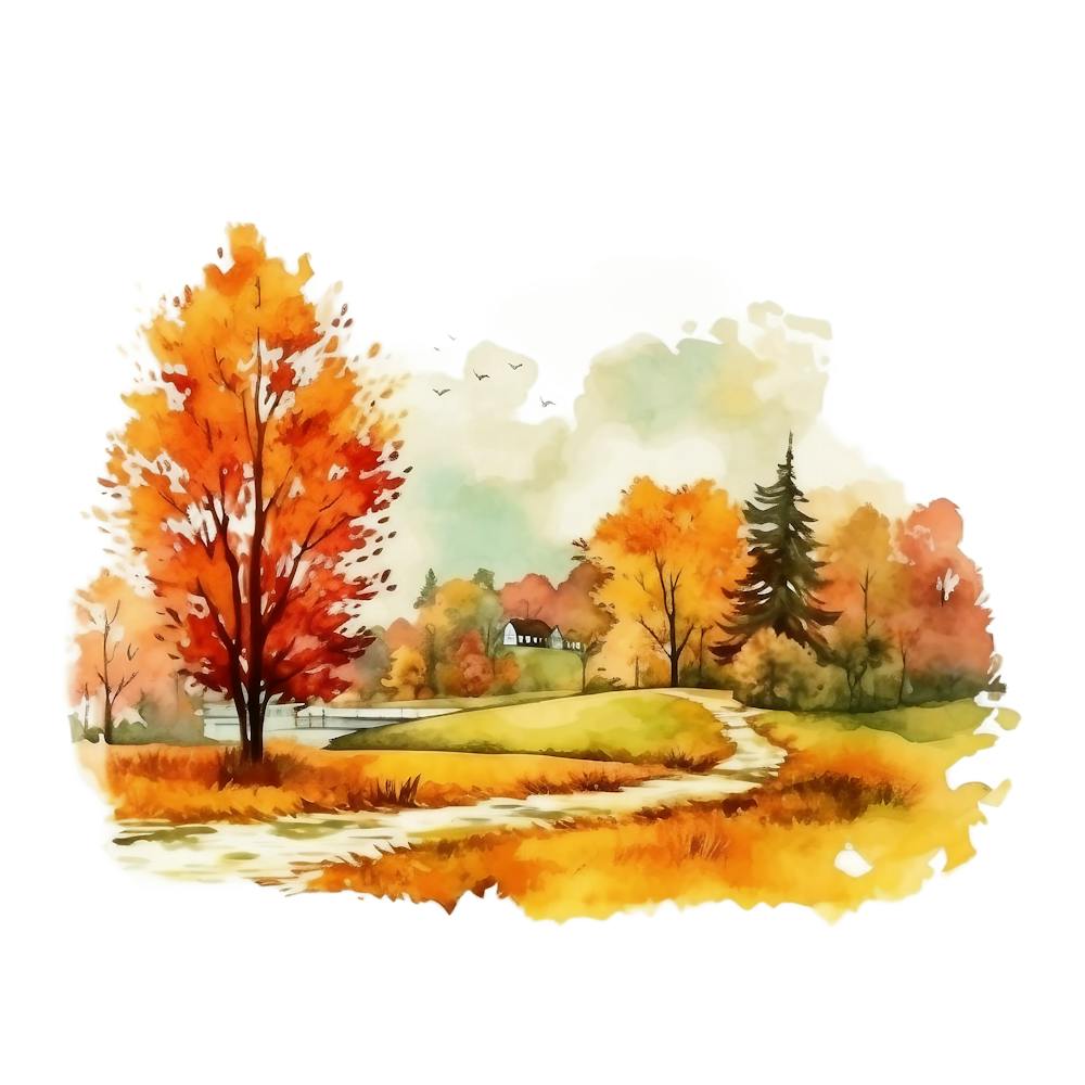 Watercolor Autumn Landscape 15