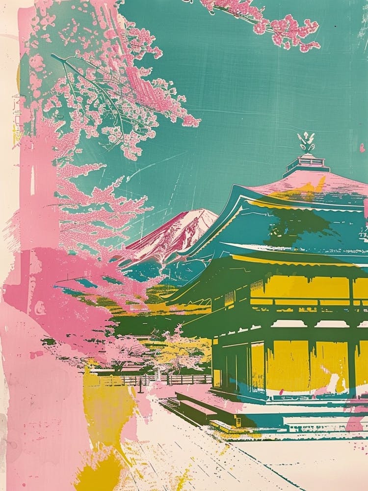 Fujikawaguchiko Japan Duotone Silkscreen 3