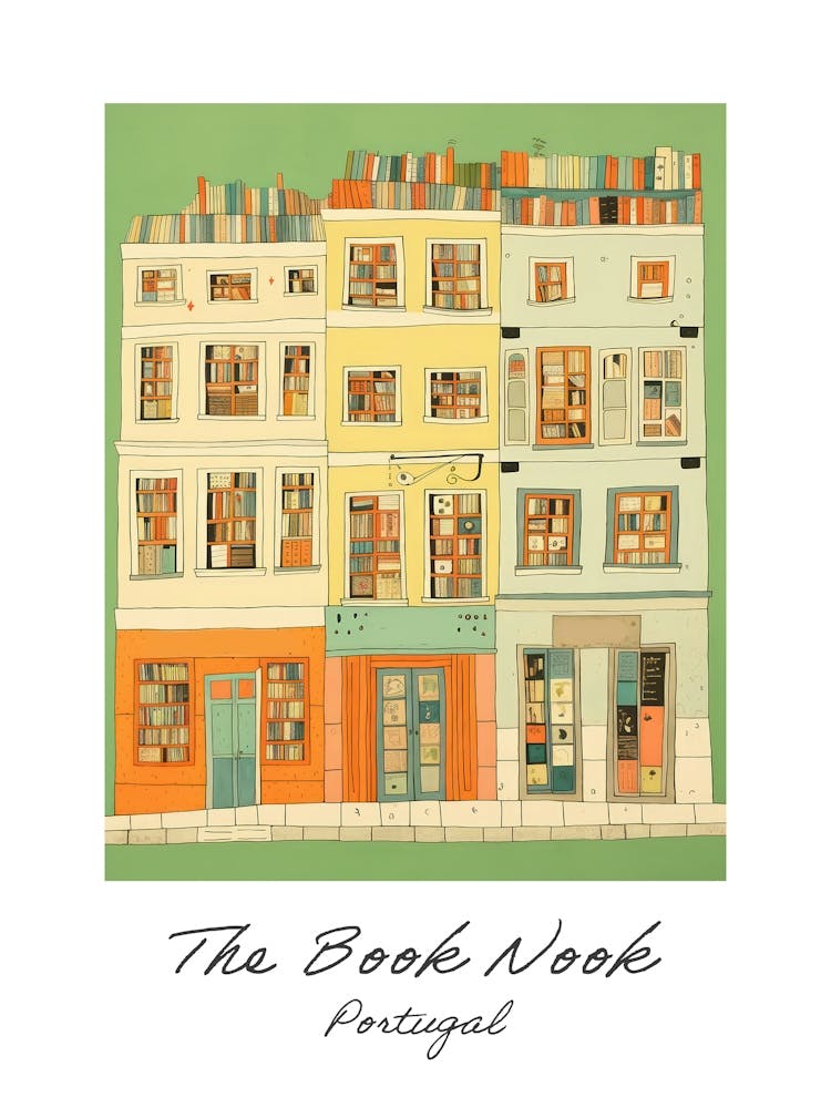 Portugal The Book Nook Pastel Colours 4 Poster