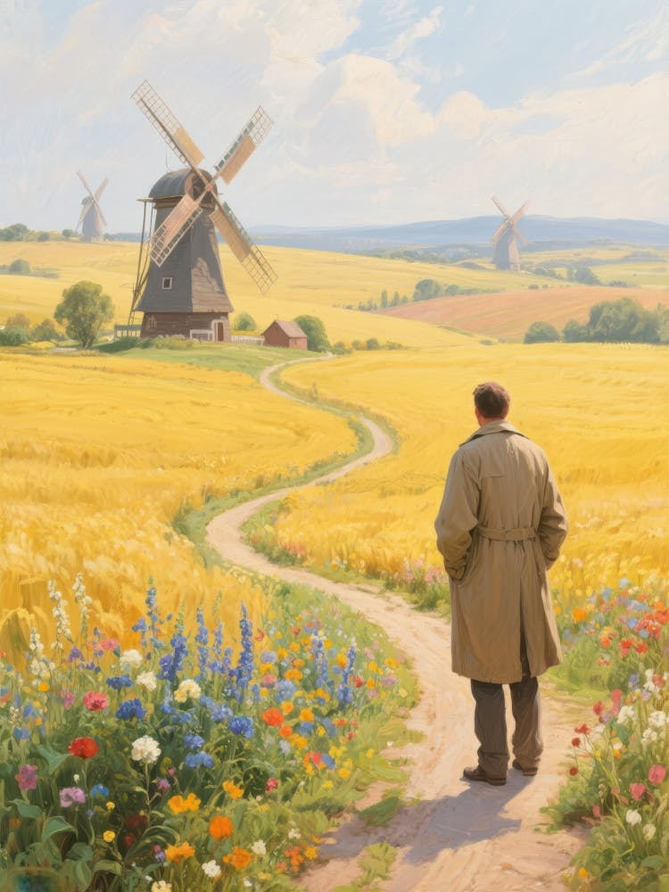 Windmühlen auf dem Feld