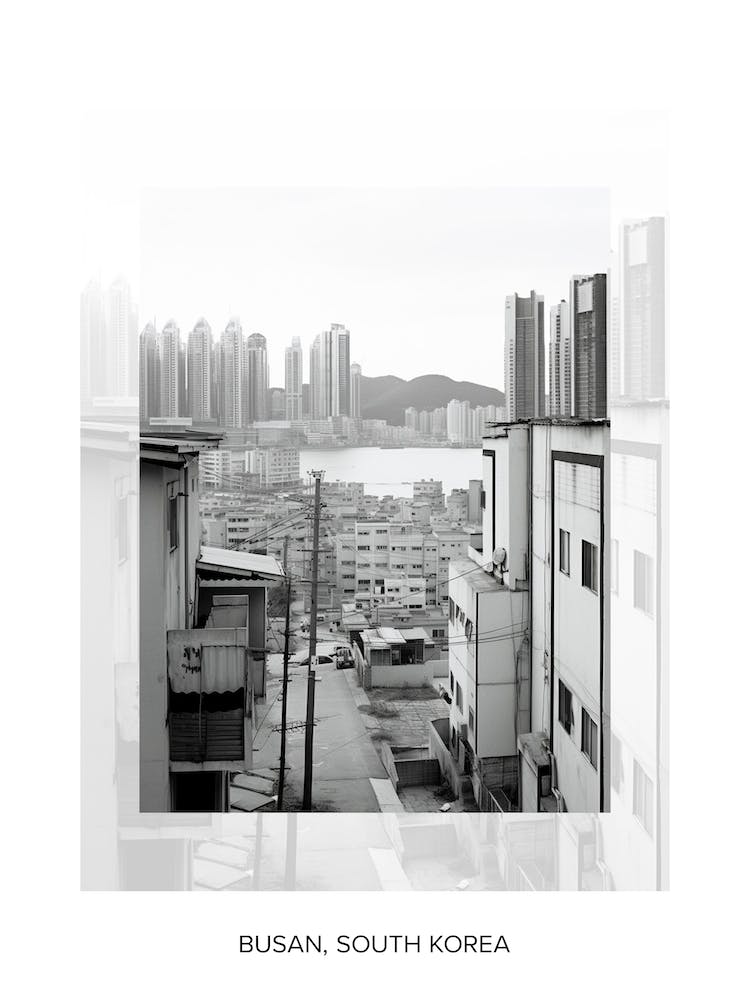 Poster Of Busan, South Korea, Black And White Old Photo 2