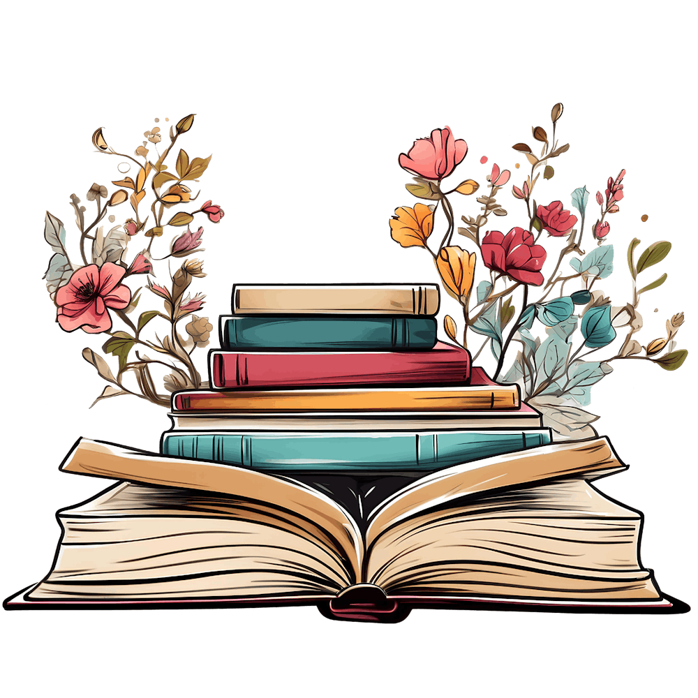 Open Book With Flowers