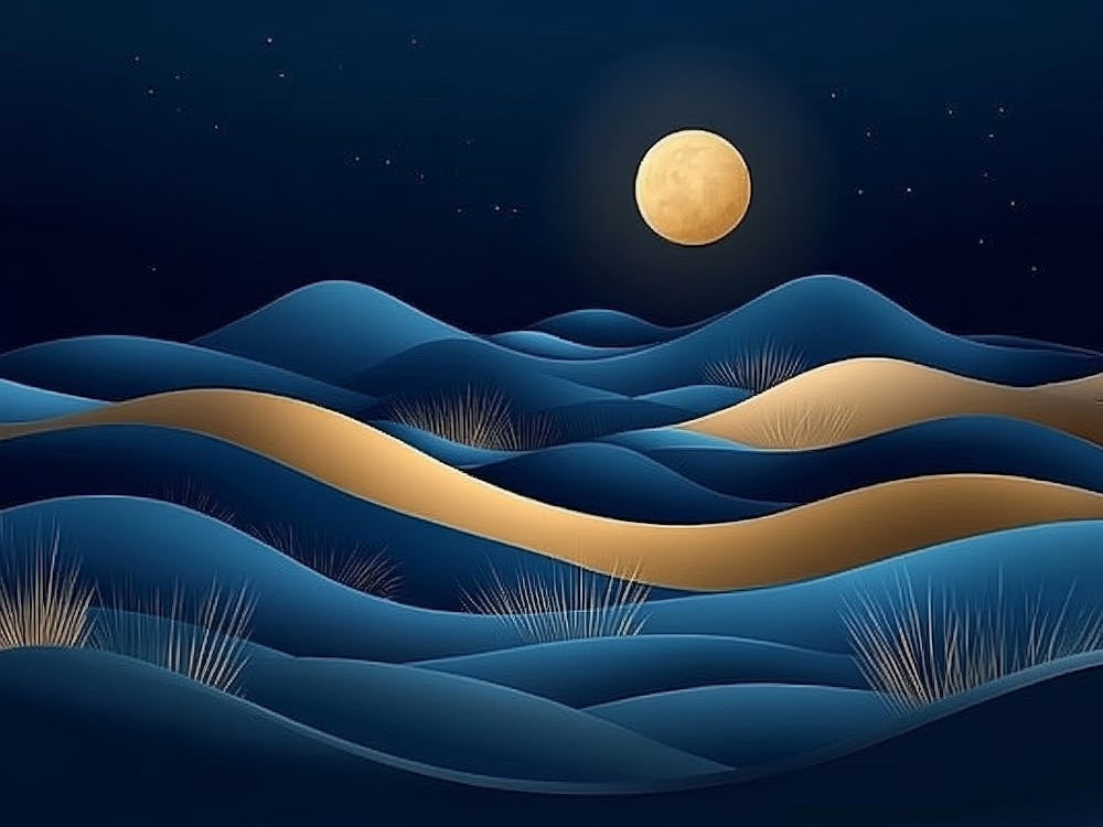 Night Landscape With Moon 1