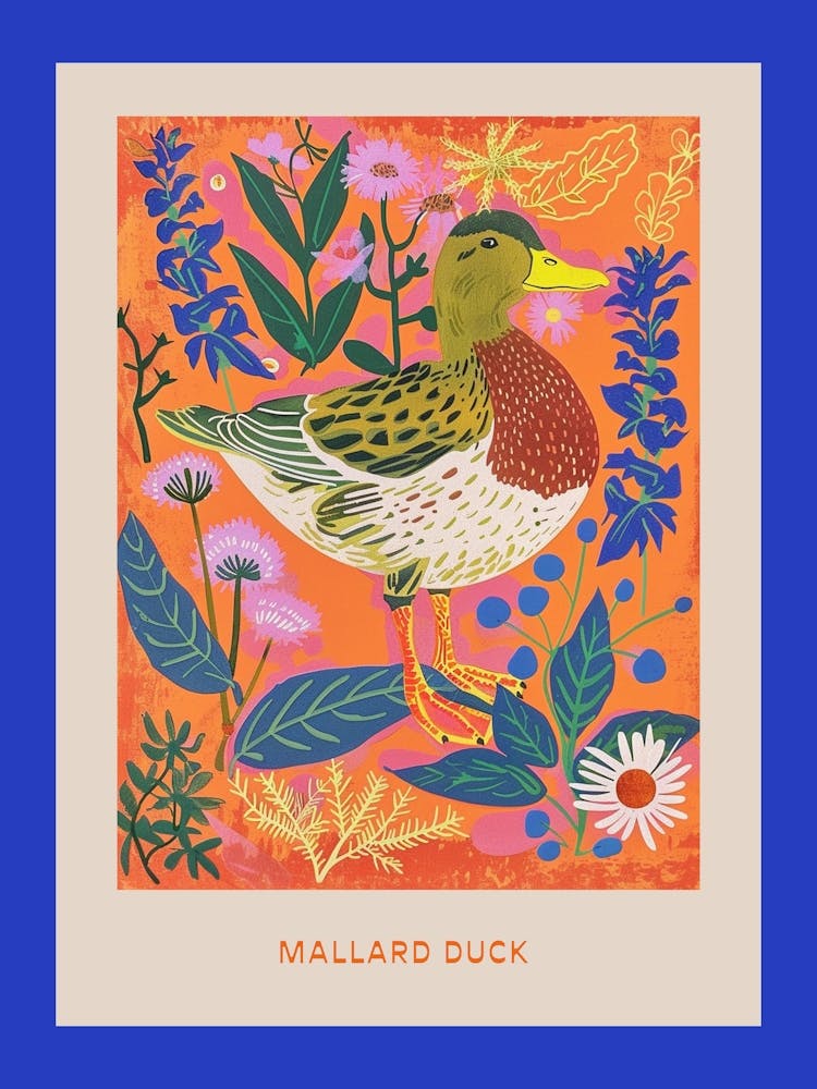 Spring Birds Poster Mallard Duck 1