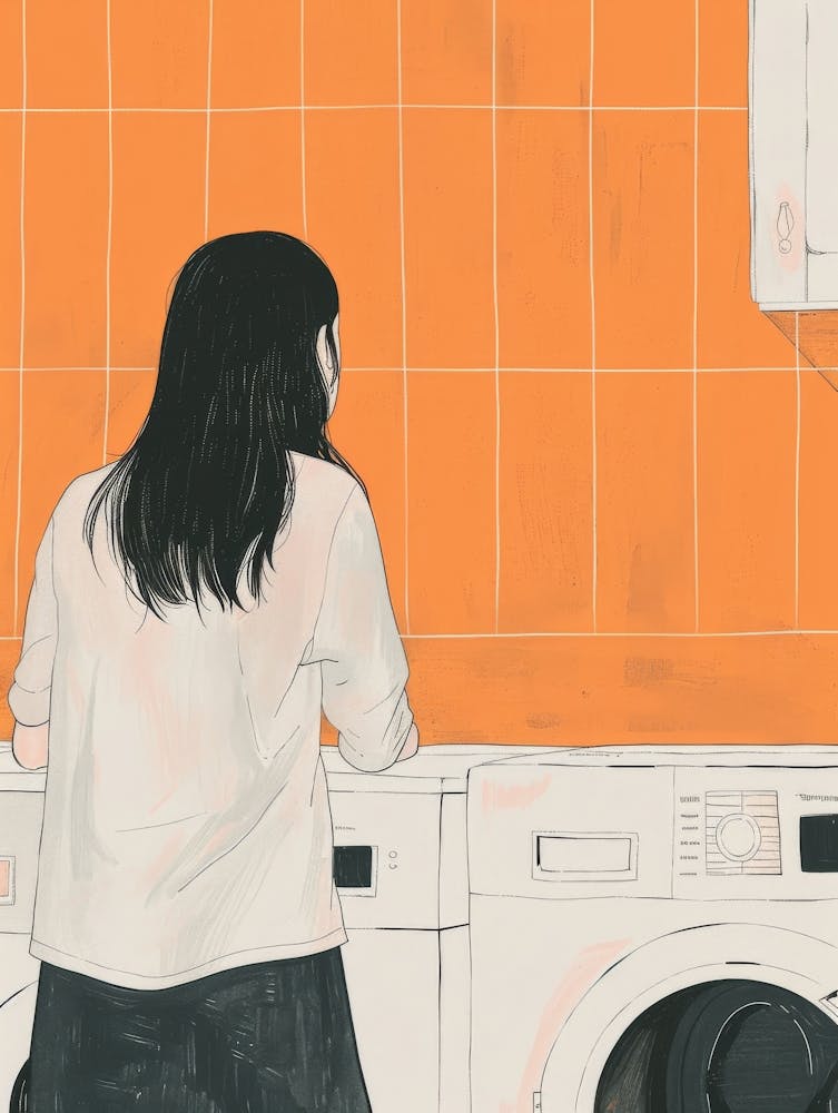Girl In A Laundry Room