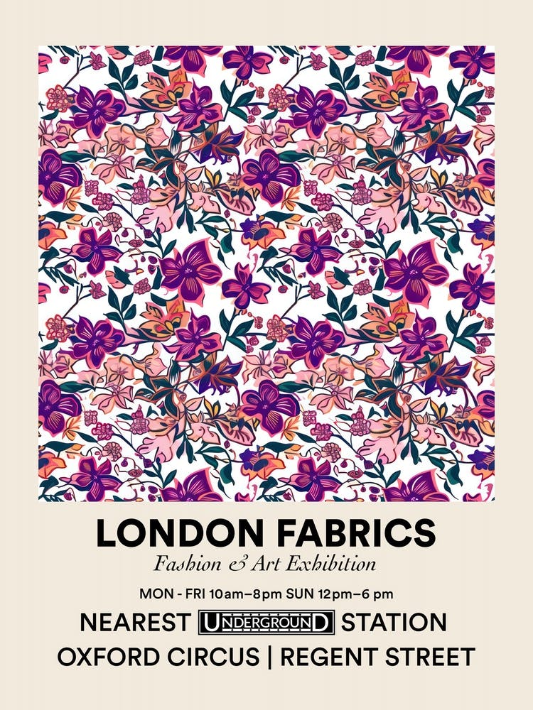 Poster Bloom Burst London Fabrics Floral Pattern 1