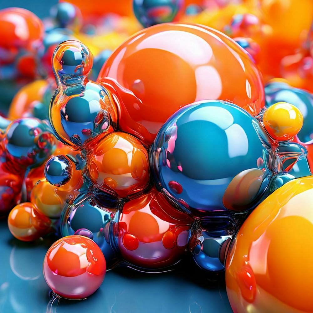 3d Bubbles Colors Dimensional Objects Illustrations Shapes Plants Vibrant Textured Spheric (5)