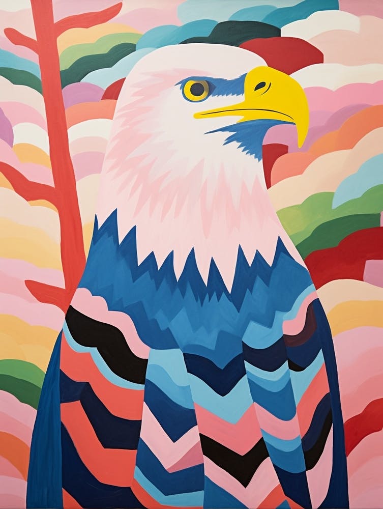 Pink Scandi Bald Eagle 1