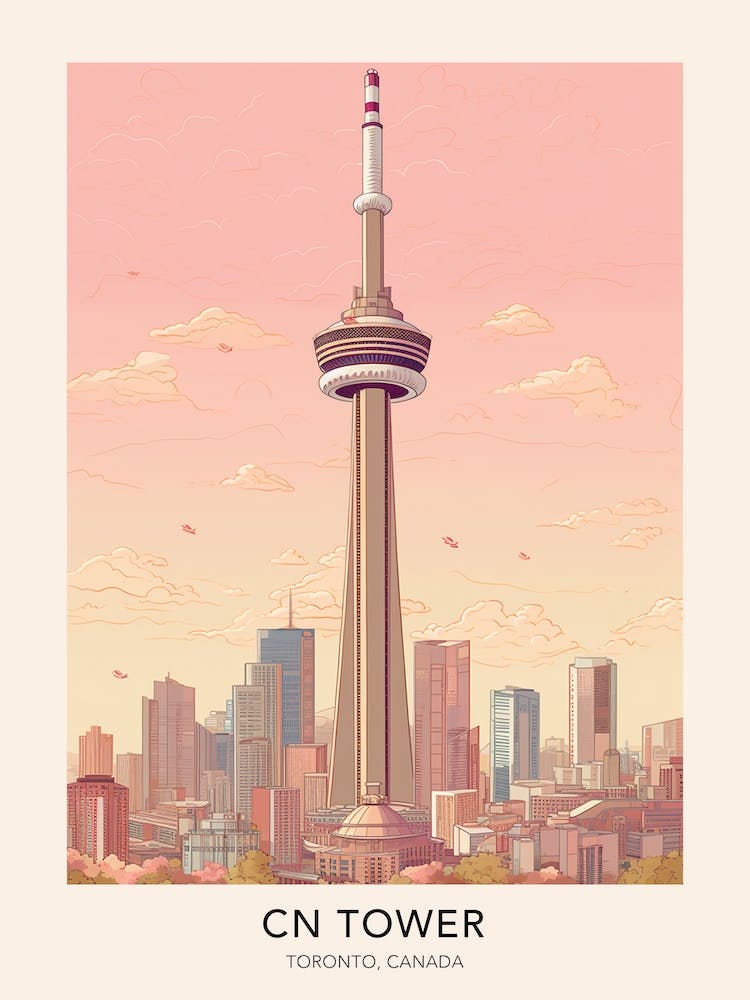 Cn Tower Toronto Canada Travel Poster