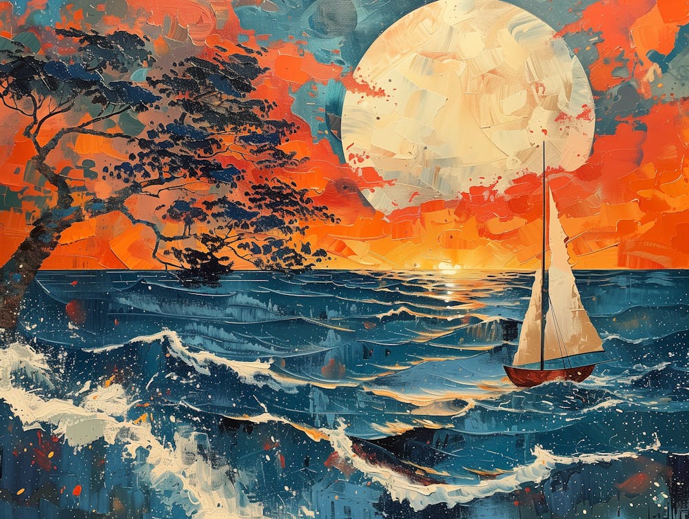Sailboat At Sunset 1