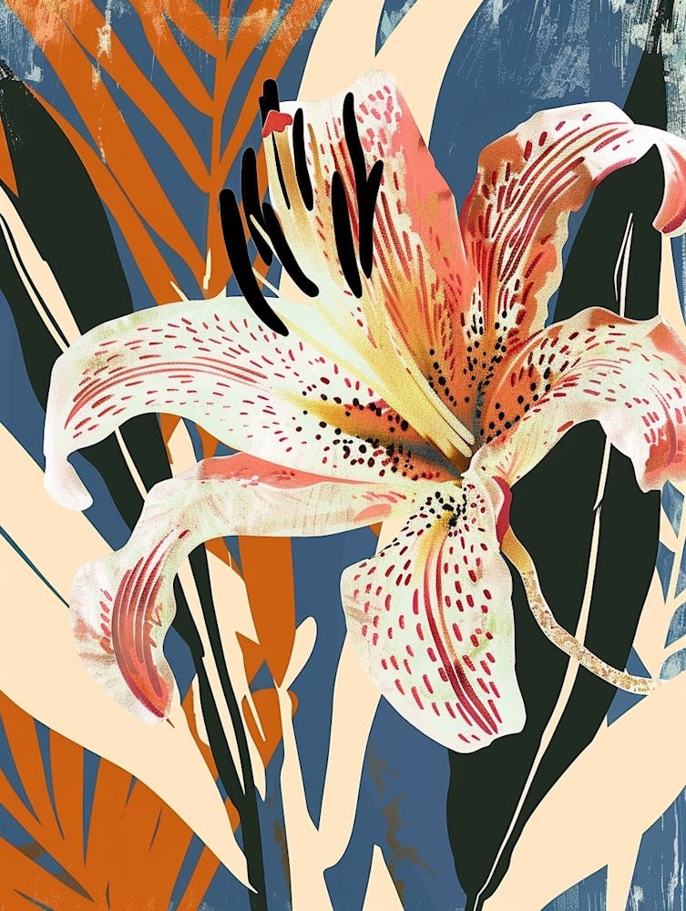 Colourful Flower Illustration Lily 1