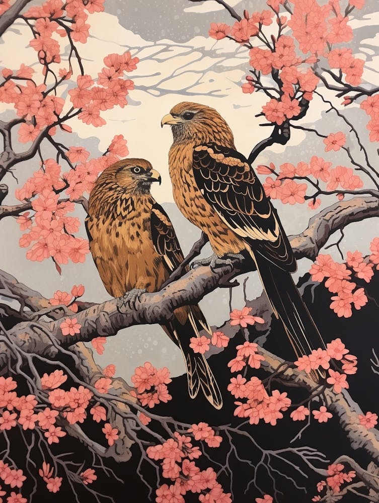 Art Nouveau Birds Poster Golden Eagle 2