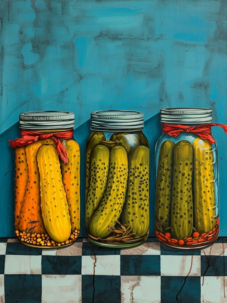 Pickles In Jars Blue Checkerboard 3