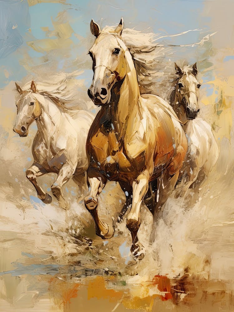 Horses Painting In Corsica, France 4