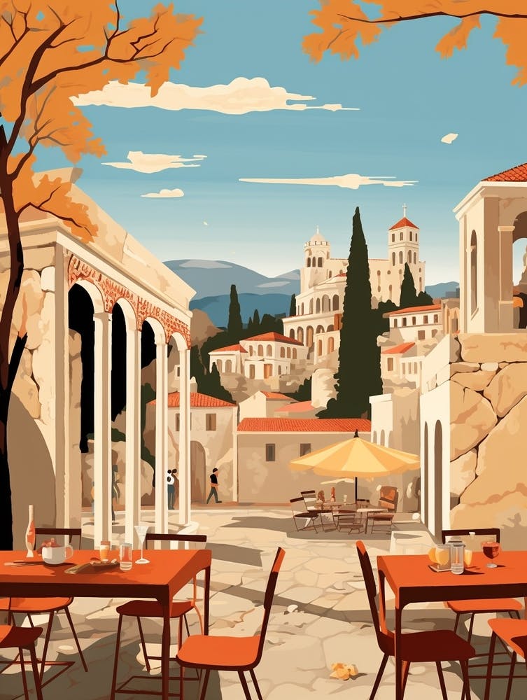 Greece 4 Travel Illustration