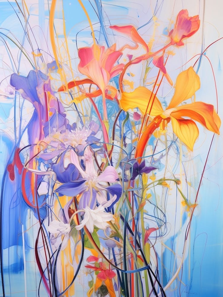 Abstract Flower Painting Bluebell