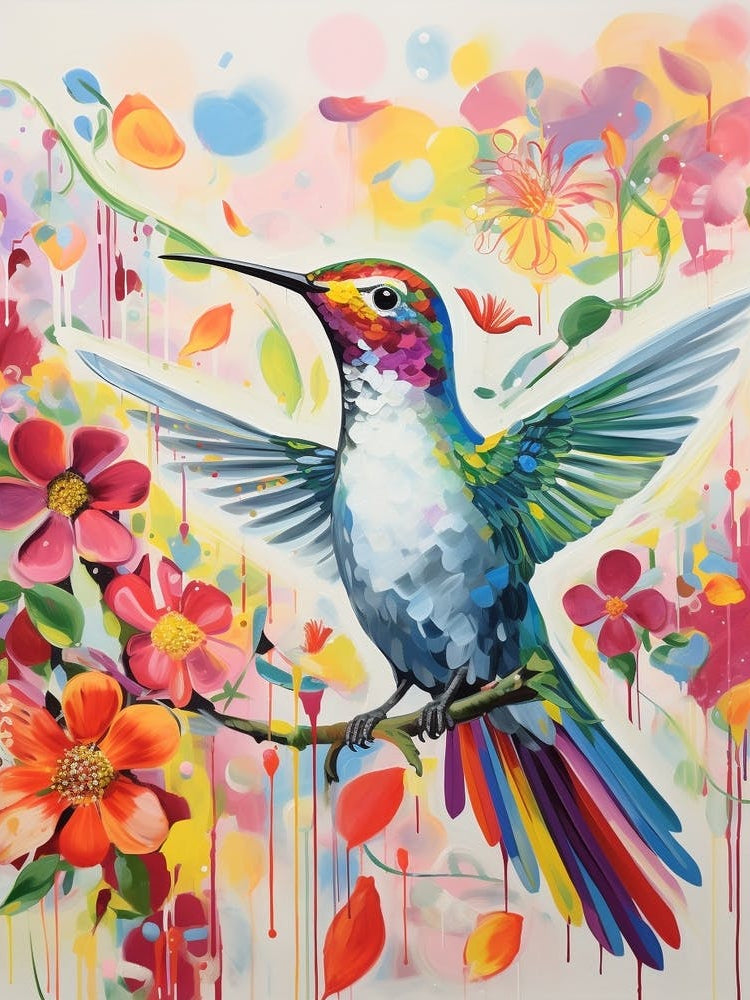 Colourful Bird Painting Hummingbird 2