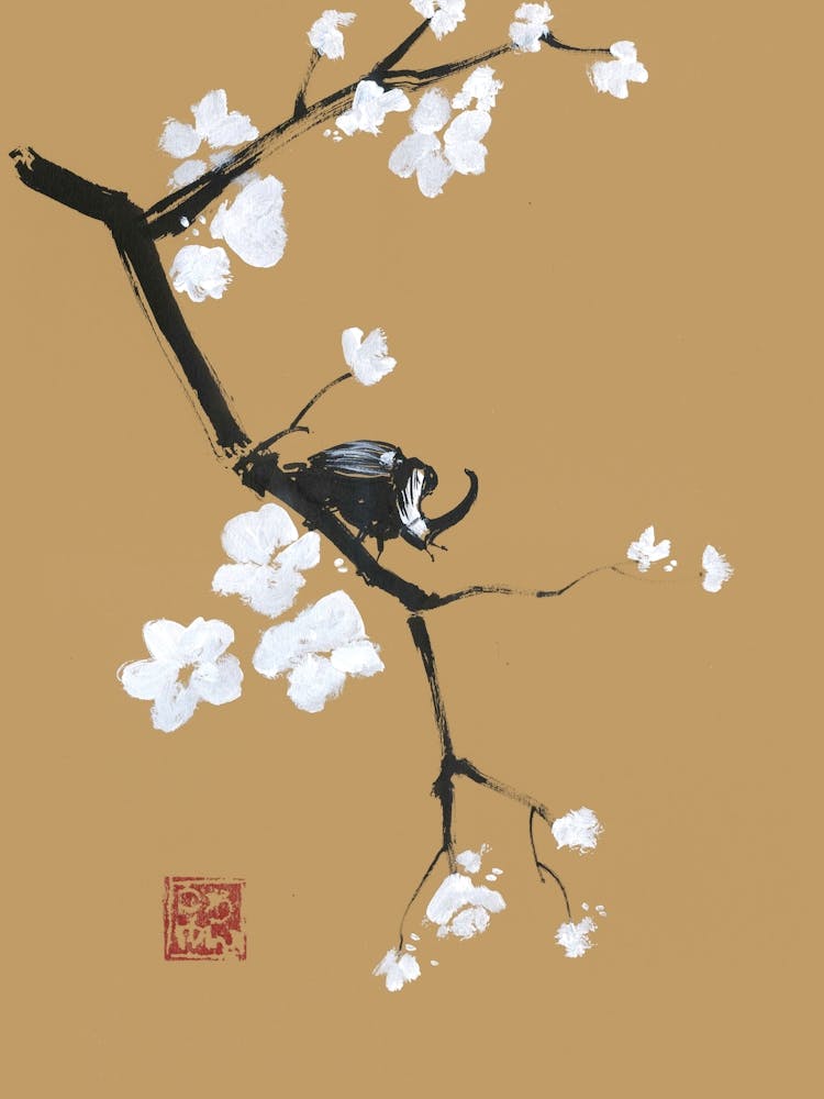 Beetle On Brown Paper