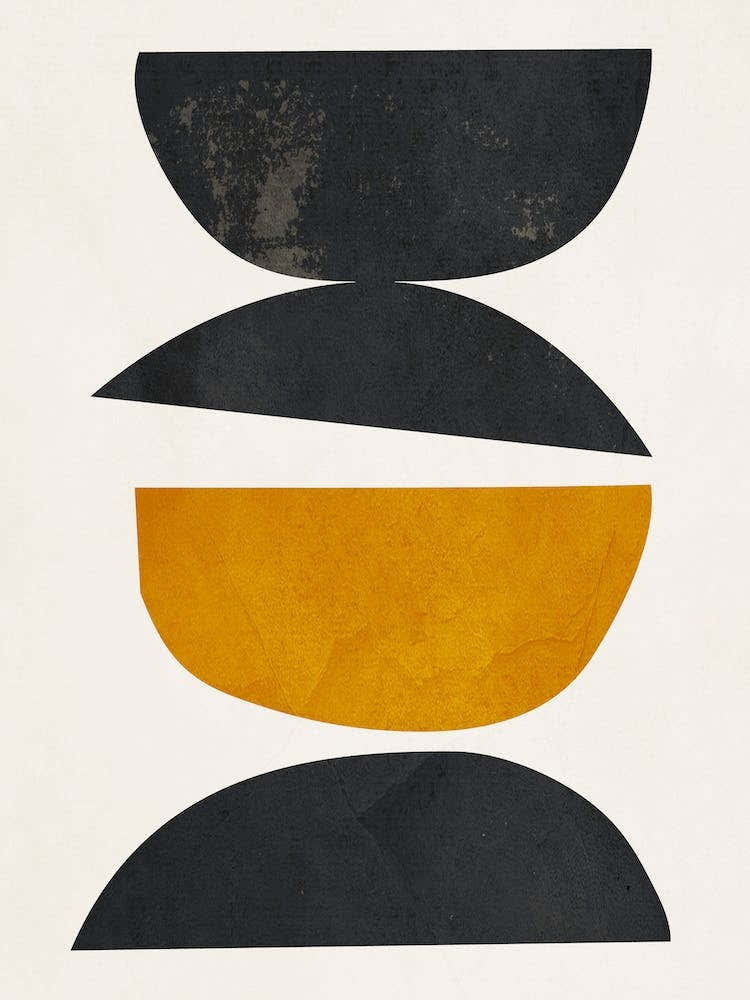Abstract Minimal Black/Ochre