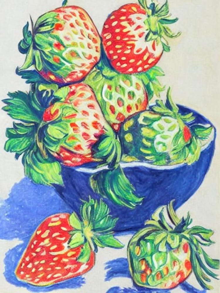 Strawberry Vintage Sketch Fruit