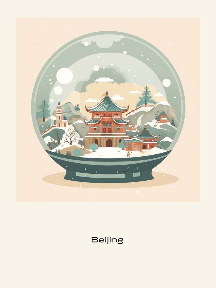 Beijing China 1 Snowglobe Poster