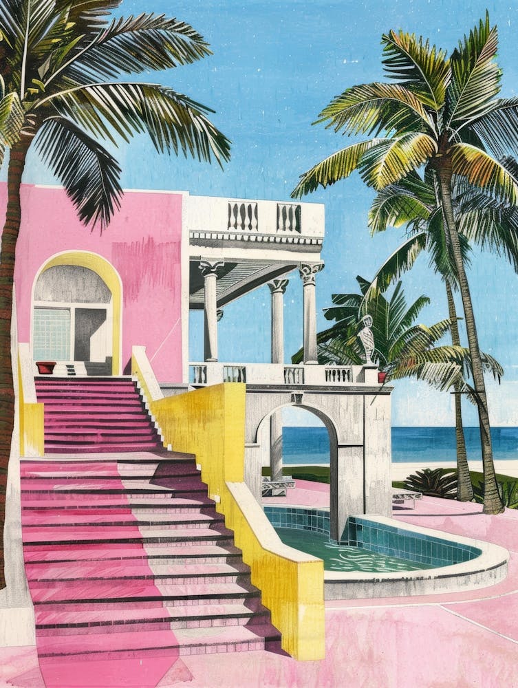 Pink House At The Beach