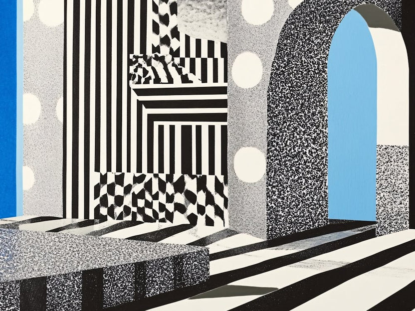 'Black And White and Blue' Collage