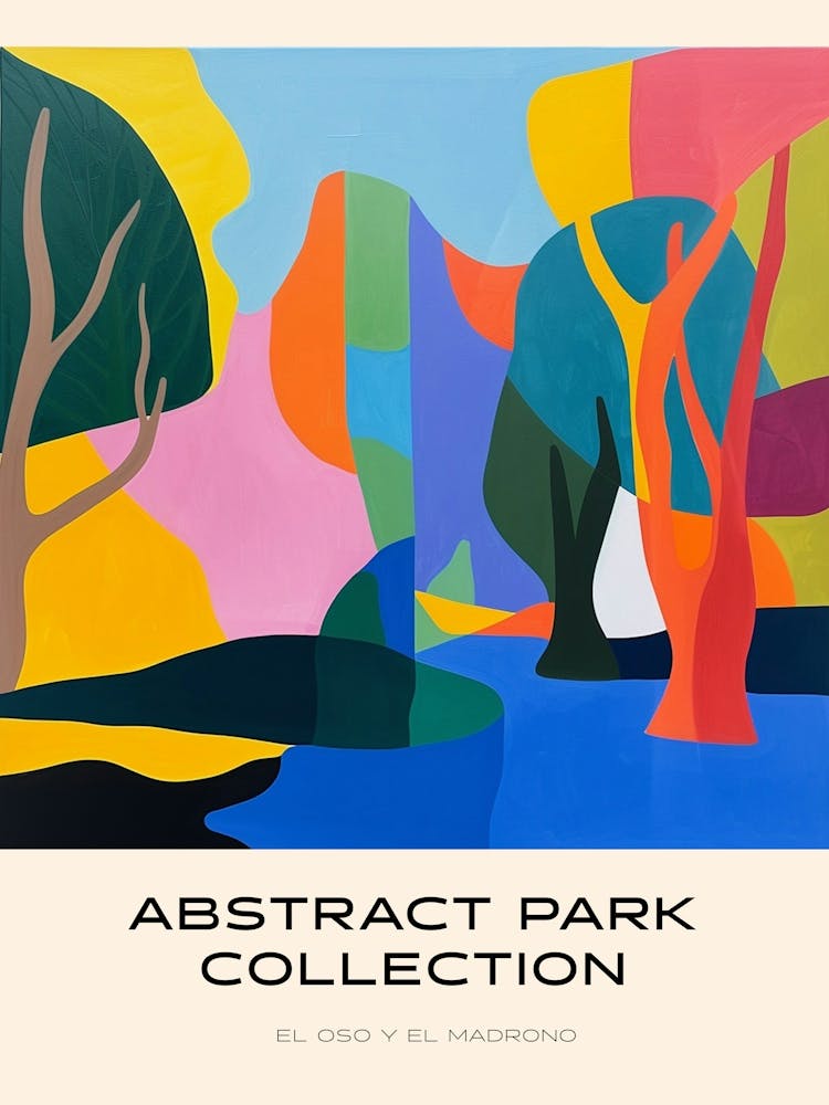 Abstract Park Collection Poster El Oso Y El Madrono Madrid 3