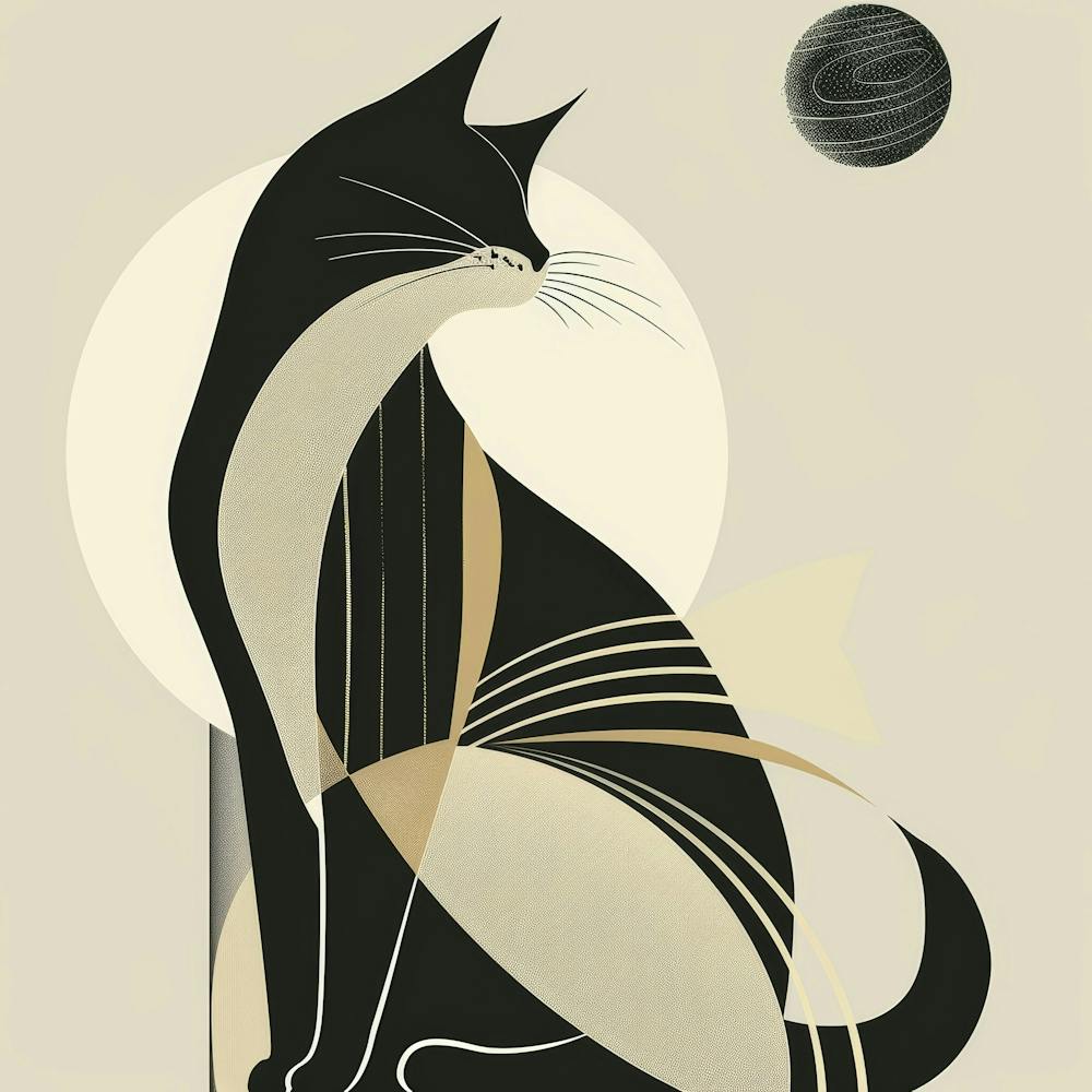 Cat And Moon Canvas Print 1