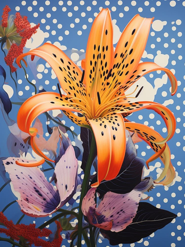 Surreal Florals Gloriosa Lily 4 Flower Painting