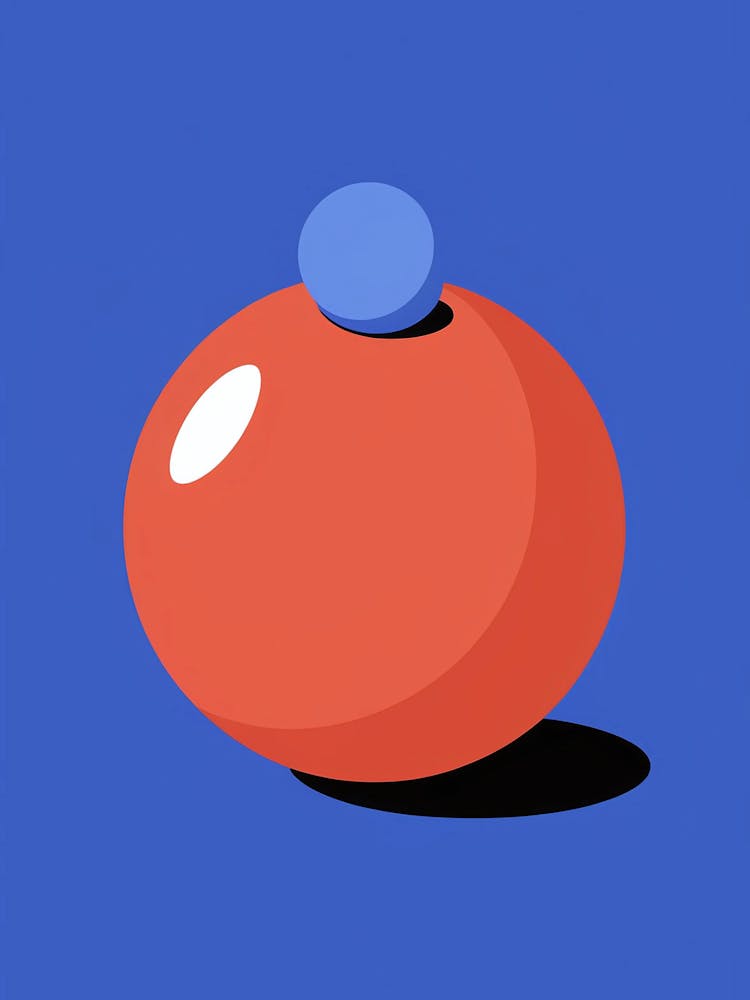 Roter Ball auf blauem Hintergrund