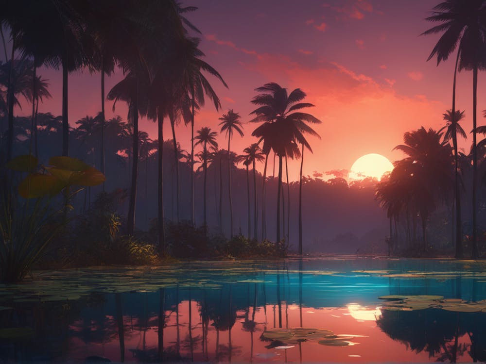 Sunset In The Jungle