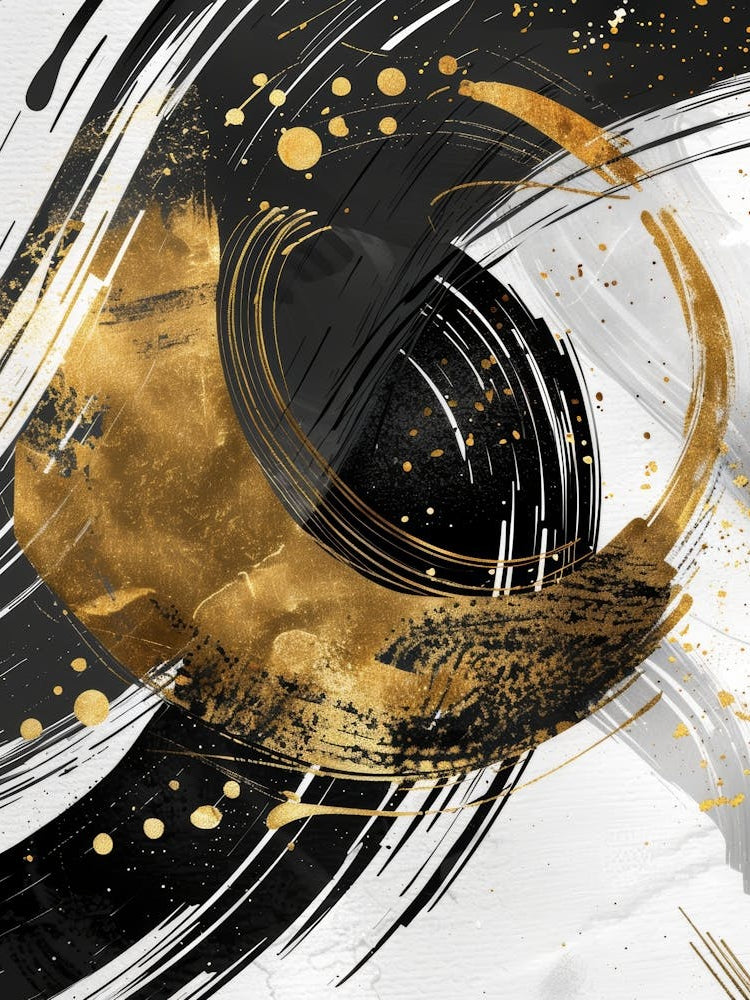Abstract Gold And Black Canvas Print 5