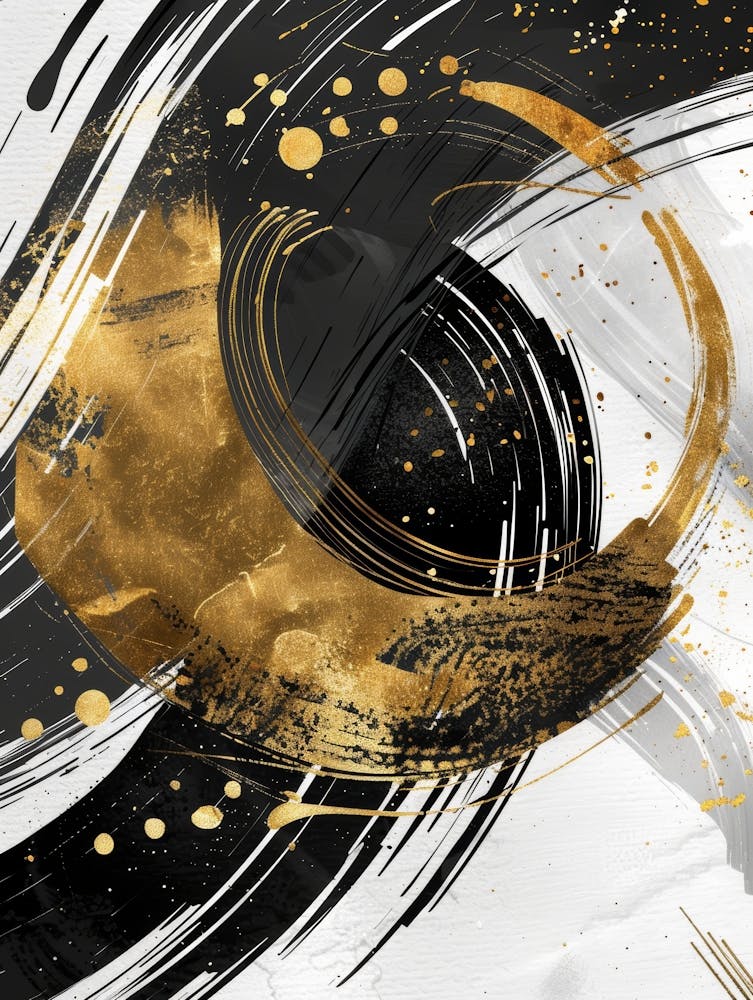 Abstract Gold And Black Canvas Print 5