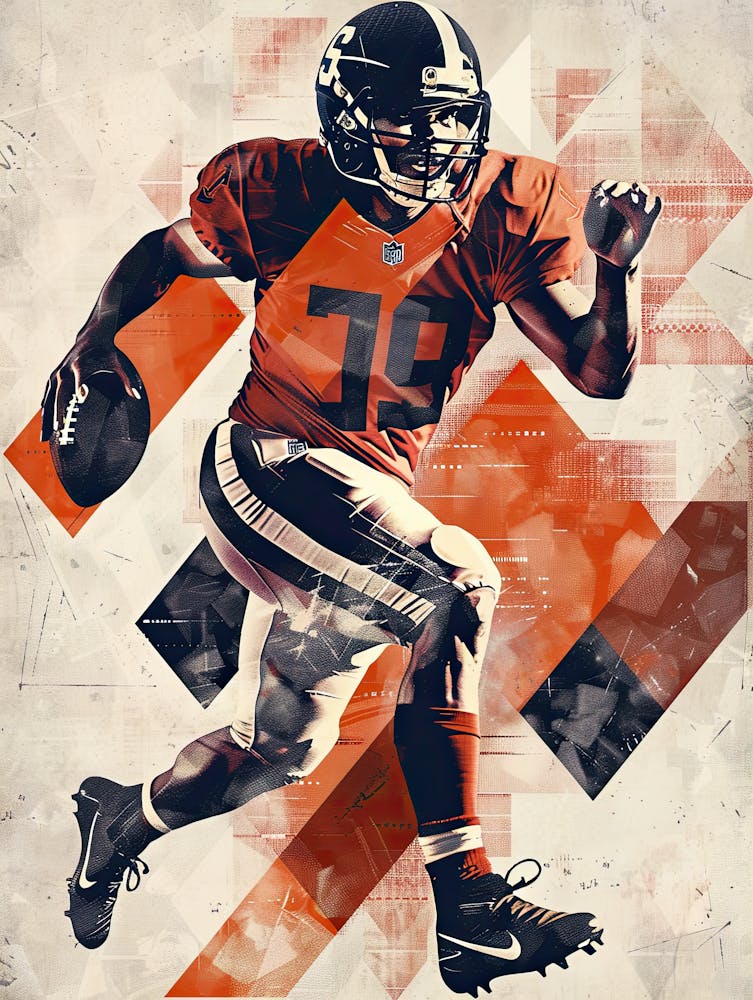 American Football Player Vintage Poster 21