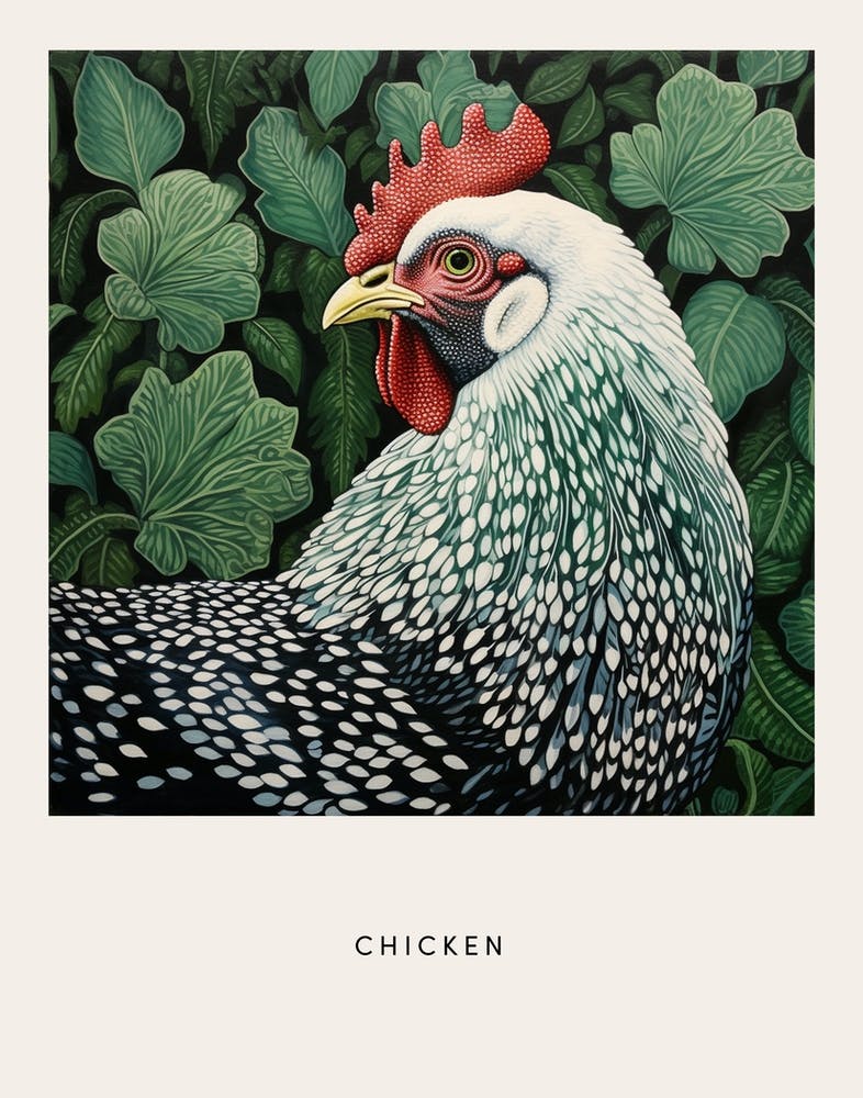 Ohara Koson Inspired Bird Painting Chicken 1 Poster