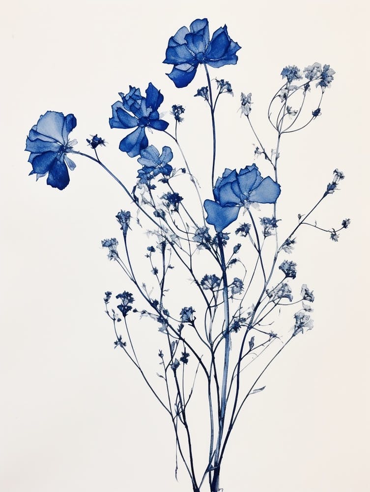 Blue Botanical Gypsophila Babys Breath 3