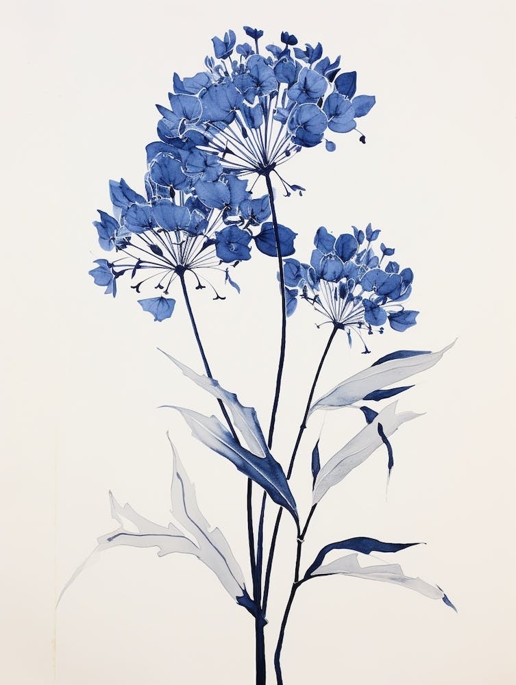 Blue Botanical Agapanthus 1